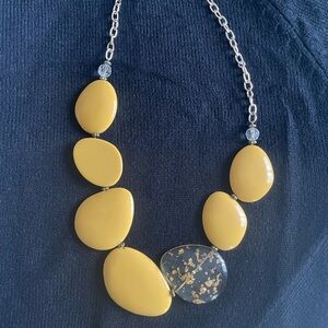 Vintage Mustard Yellow Chunky Thermoset Plastic Women's Necklace